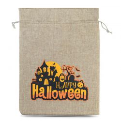 Halloween tašky 1 / z juty, 40 x 55 cm - přirozené Velké pytle 40x55 cm