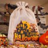 Halloween tašky 1 / z juty 30 x 40 cm - světlé přirozené Velké pytle 30x40 cm