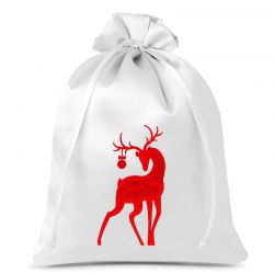 Saténové sáčky 26 x 35 cm - Vánoce - Jelen Vánoční taška