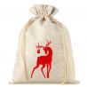 Jutové sáčky 26 x 35 cm - Vánoce - Jelen Vánoční taška