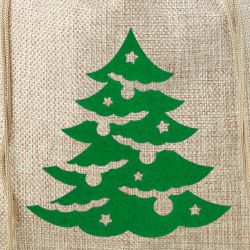 Jutové sáčky 26 x 35 cm - Vánoční strom Sáčky s potiskem