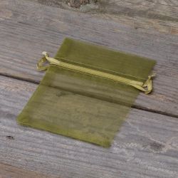 Organza tašky 9 x 12 cm - olivový Organza sáčky