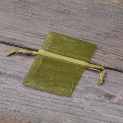 Organza tašky 5 x 7 cm - olivový Valentýn
