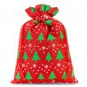 Jutový pytel 26 x 35 cm - červený / vánoční strom Vánoční taška