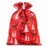 Jutový pytel 26 x 35 cm - červený / sob Vánoční taška