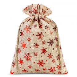 Jutový pytel 26 x 35 cm - přirozené / hvězda Vánoční taška