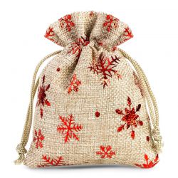 Jutové sáčky 8 x 10 cm - přirozené / hvězda Vánoční taška
