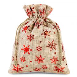 Jutové pytle 22 x 30 cm - přirozené / hvězda Vánoční taška