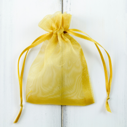 Organza tašky 10 x 13 cm - žluté Valentýn