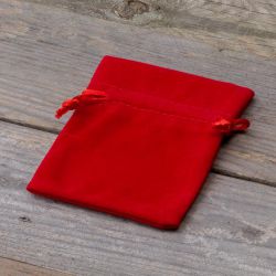 Sametové sáčky 9 x 12 cm - červený Poděkování pro hosty