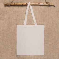Bavlněná taška 38 x 42 cm s dlouhými uchy –  přírodní Světle přírodní sáčky