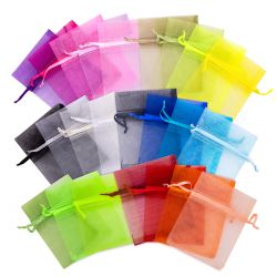 Organza tašky 13 x 18 cm - barevný mix Vícebarevné sáčky