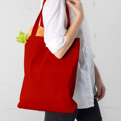 Bavlněná taška 38 x 42 cm s dlouhými uchy - červená Bavlněné sáčky
