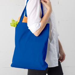 Bavlněná taška 38 x 42 cm s dlouhými uchy - modrá Nákupní tašky s uchy