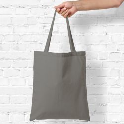 Bavlněná taška 38 x 42 cm s dlouhými uchy – šedá Nákupní tašky s uchy