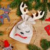 Jutový pytlík 13 x 18 cm- Vánoce + dřevěná ozdoba s parohy Jutové sáčky