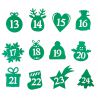 Samolepicí čísla 1-24 - zelená MIX Vánoce