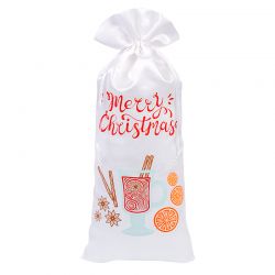 Saténový pytlík 16 x 37 cm s potiskem - svařák Vánoční taška