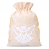Jutový pytel 22 x 30 cm - bílý anděl Vánoční taška