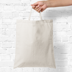Bavlněná taška 38 x 42 cm s krátkými uchy –  přírodní Oblečení a spodní prádlo