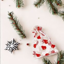 Organza tašky 12 x 15 cm - Vánoce Příležitostné sáčky