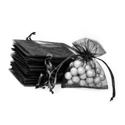 Organza tašky 8 x 10 cm - černé Poděkování pro hosty