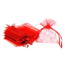 Organza tašky 9 x 12 cm - červené Příležitostné sáčky
