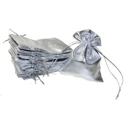 Metalické tašky 8 x 10 cm - stříbrné Svatý křest