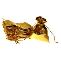 Metalické tašky 8 x 10 cm - zlaté Baby Shower