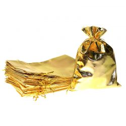 Metalické tašky 13 x 18 cm - zlaté Příležitostné sáčky