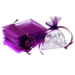 Organza tašky 10 x 13 cm - tmavě fialové Poděkování pro hosty
