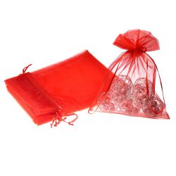 Organza tašky 15 x 20 cm - červené Organza sáčky
