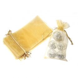 Organza tašky 13 x 27 cm - zlaté Příležitostné sáčky