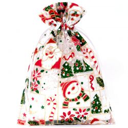 Organza tašky 12 x 15 cm - Vánoce / 5 Svátky a k příležitosti
