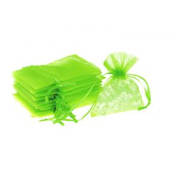 Organza tašky 8 x 10 cm - neonově zelené Organza sáčky