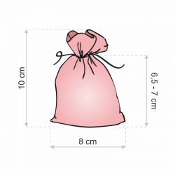 Organza tašky 8 x 10 cm - růžové Sv.Valentýn