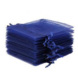 Organza tašky 8 x 10 cm - tmavě modré Levandule a vonný květ