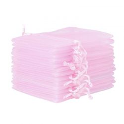 Organza tašky 8 x 10 cm - světlá růžové Sv.Valentýn