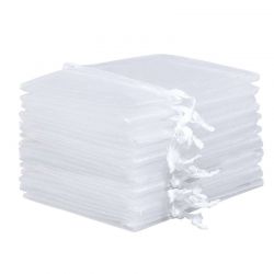 Organza tašky 7 x 9 cm - bíle Poděkování pro hosty