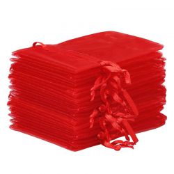 Organza tašky 6 x 8 cm - červené Sv.Valentýn