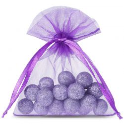 Organza tašky 9 x 12 cm - tmavě fialové Tmavě fialové sáčky