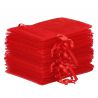 Organza tašky 9 x 12 cm - červené Sv.Valentýn
