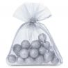 Organza tašky 10 x 13 cm - stříbrné Stříbrné / šedé sáčky