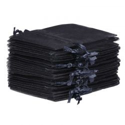 Organza tašky 11 x 14 cm - černé Halloween