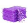Organza tašky 11 x 14 cm - tmavě fialové Tmavě fialové sáčky
