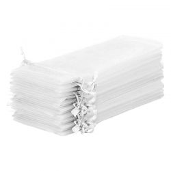 Organza tašky 13 x 27 cm - bíle Valentýn