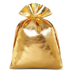 Metalické tašky 12 x 15 cm - zlaté Lněné pytle