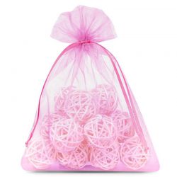 Organza tašky 13 x 18 cm - růžové Růžové sáčky