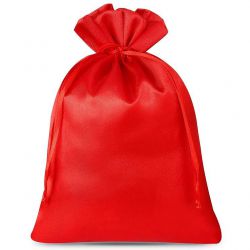 Saténové sáčky 12 x 15 cm - červené Valentýn