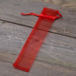 Organza tašky 3,5 x 19 cm - červené Valentýn
